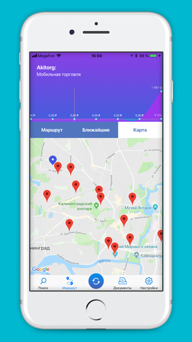 Торговые точки на карте в AkiTorg Мобильная торговля